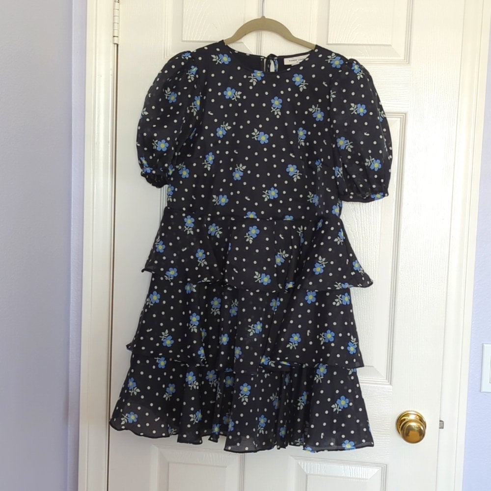 Sandy Liang x Target Polka Dot Floral Babydoll Style Tiered Dress. Size S